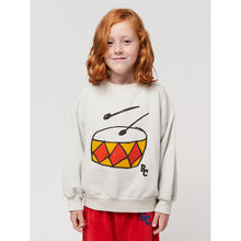 Load image into Gallery viewer, Bobo Choses Play The Drum Sweatshirt in grey for toddlers, kids/children and tweens