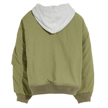 Load image into Gallery viewer, Bellerose Hendricks Jacket in green with a grey hood for kids/children and teens/teenagers