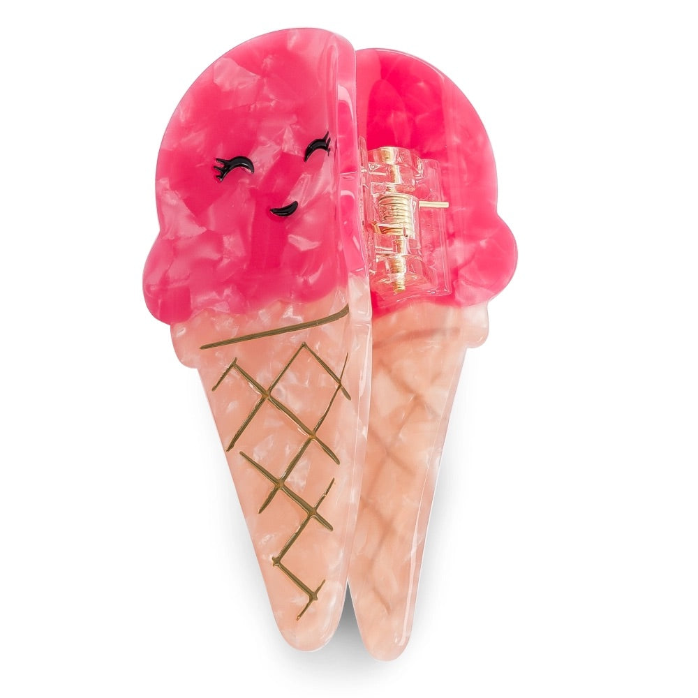 Luciole et Petit Pois Raspberry Ice Cream Claw Clip