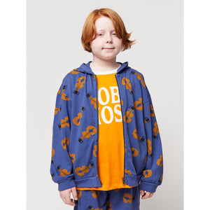 Bobo Choses Acoustic Guitar All Over Hoodie in blue for toddlers, kids/children and tweens
