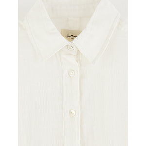 Bellerose Hester Shirt in vintage white cotton gauze for kids and teens