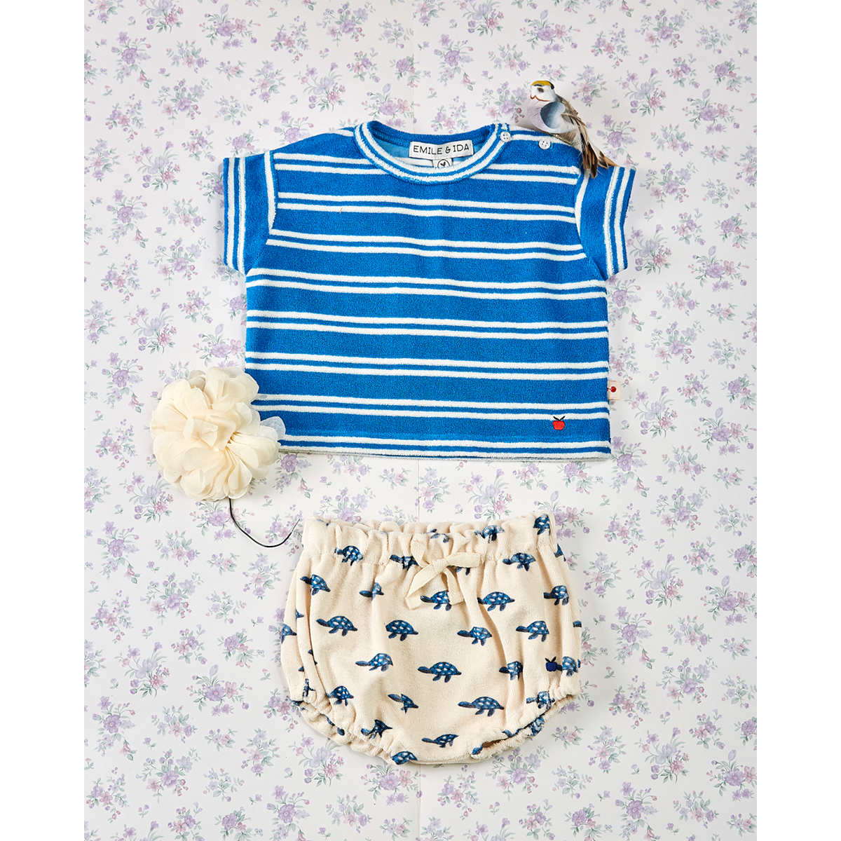 Emile Et Ida Striped Terry Tee for babies and toddlers