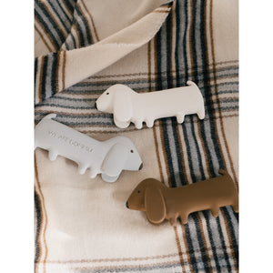 sustainable natural rubber baby toy mini dog cream from We Are Gommu