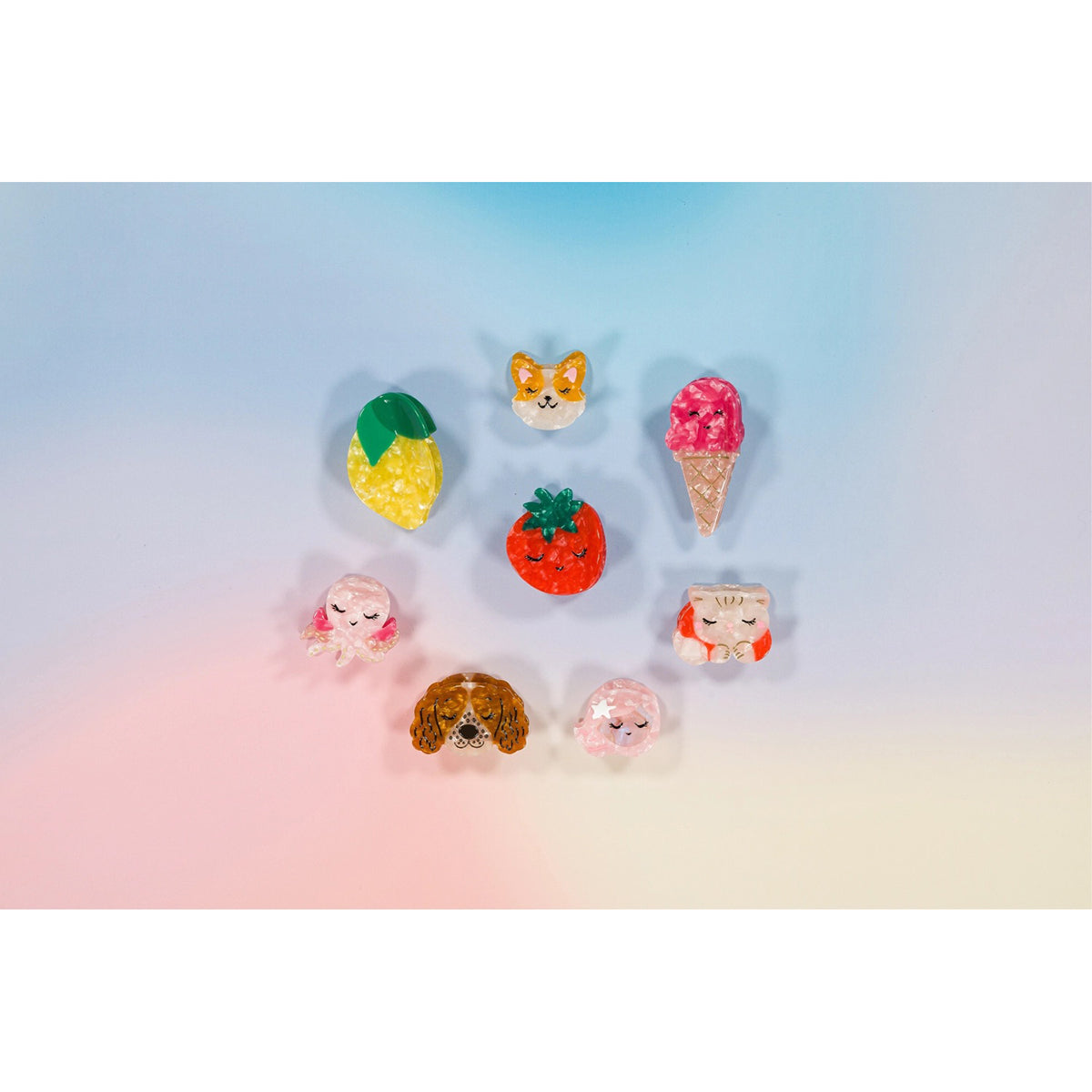 Luciole et Petit Pois Raspberry Ice Cream Claw Clip