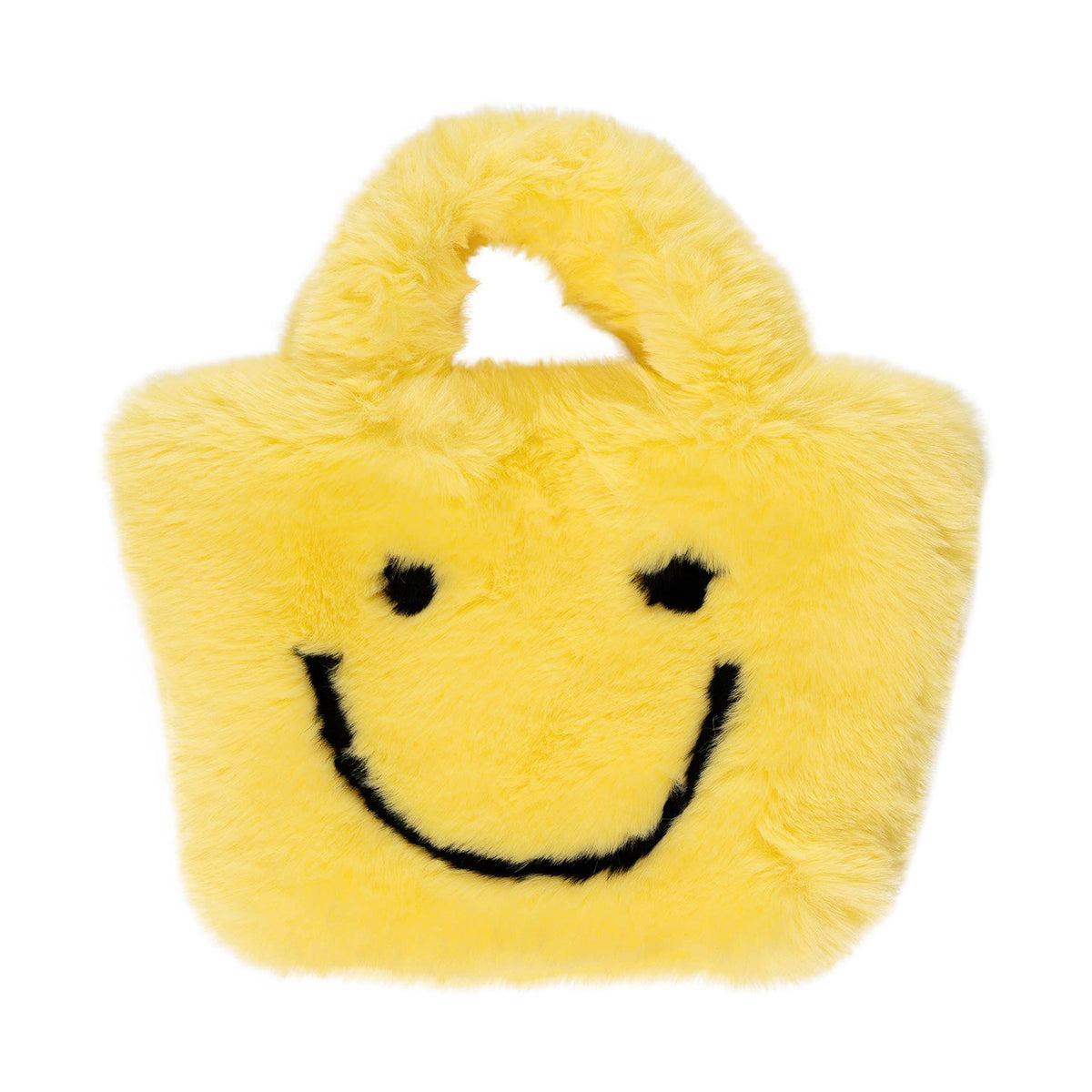Malibu Sugar Faux Fur Fuzzy Happy Face Purse