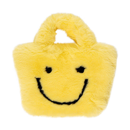 Malibu Sugar Faux Fur Fuzzy Happy Face Purse
