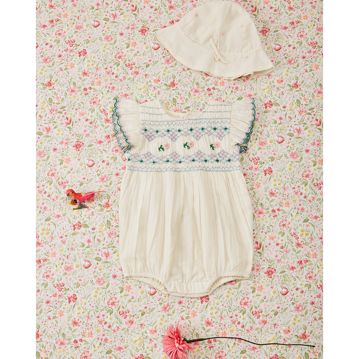 Emile Et Ida Embroidered Romper for babies