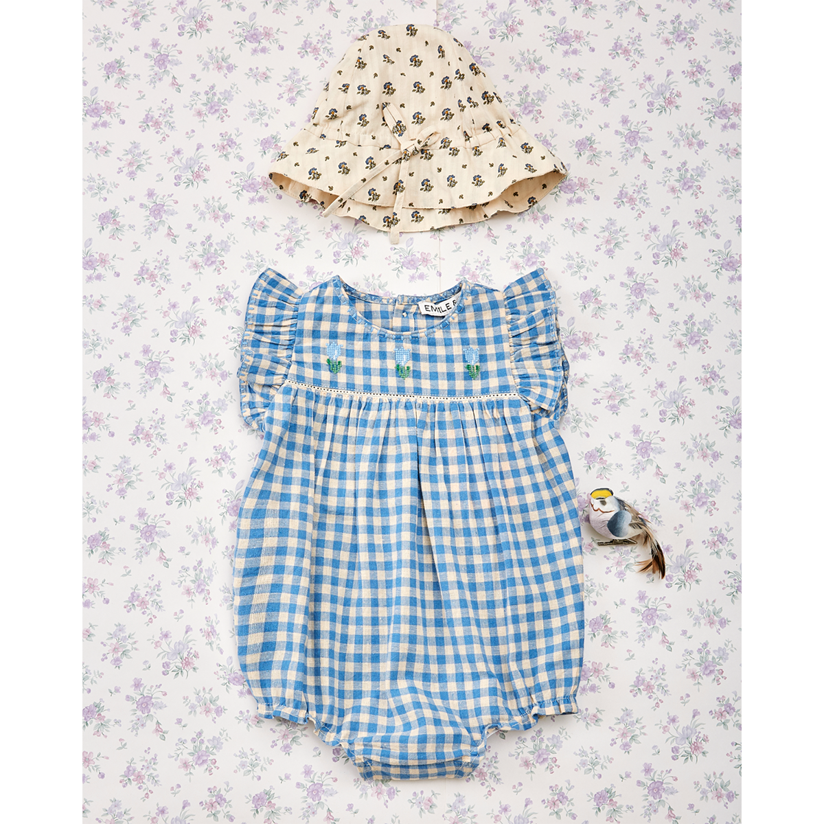 Emile Et Ida Embroidered Romper for babies