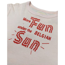 Load image into Gallery viewer, ayo short-sleeved t-shirt in the rose/light pink with &quot;more fun under the belgian sun&quot; front print from bellerose for toddlers and kids/children