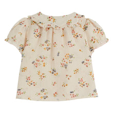 Load image into Gallery viewer, Emile Et Ida Achillea Flowers Blouse in beige gauze cotton with dotted multicoloured flowers for babies and toddlers