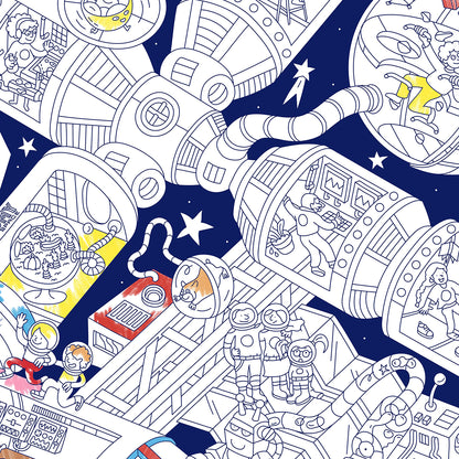 OMY Giant Poster & Stickers - Space Station for boys/girls