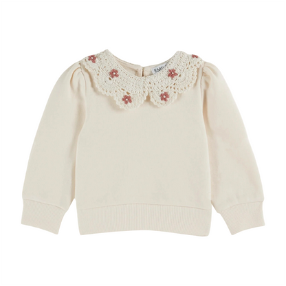 Emile Et Ida Crochet Collar Sweatshirt