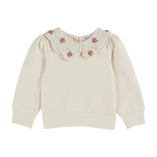 Emile Et Ida Crochet Collar Sweatshirt
