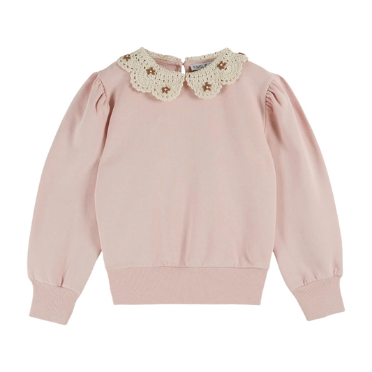 Emile Et Ida Crochet Collar Sweatshirt