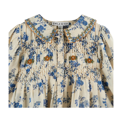 Emile Et Ida Embroidered Smocked Blouse