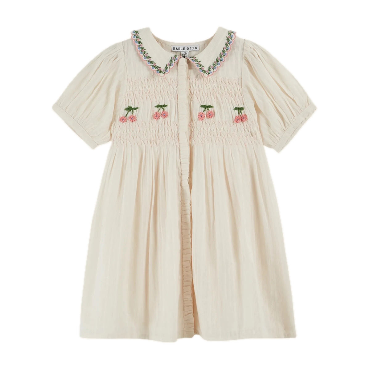 Emile Et Ida Smocked Hand Embroidered Dress