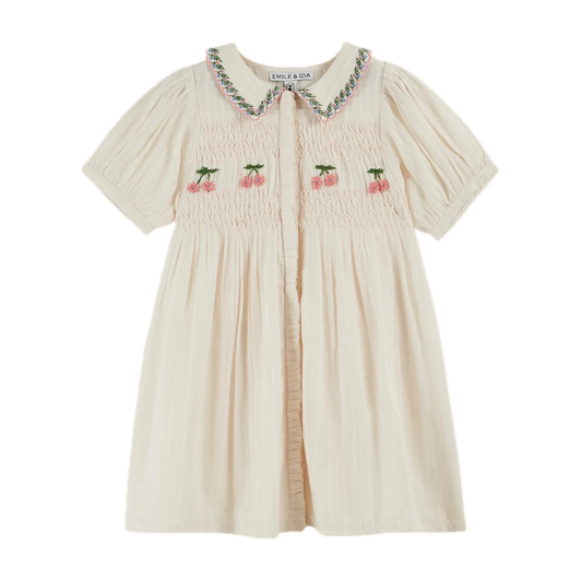Emile Et Ida Smocked Hand Embroidered Dress