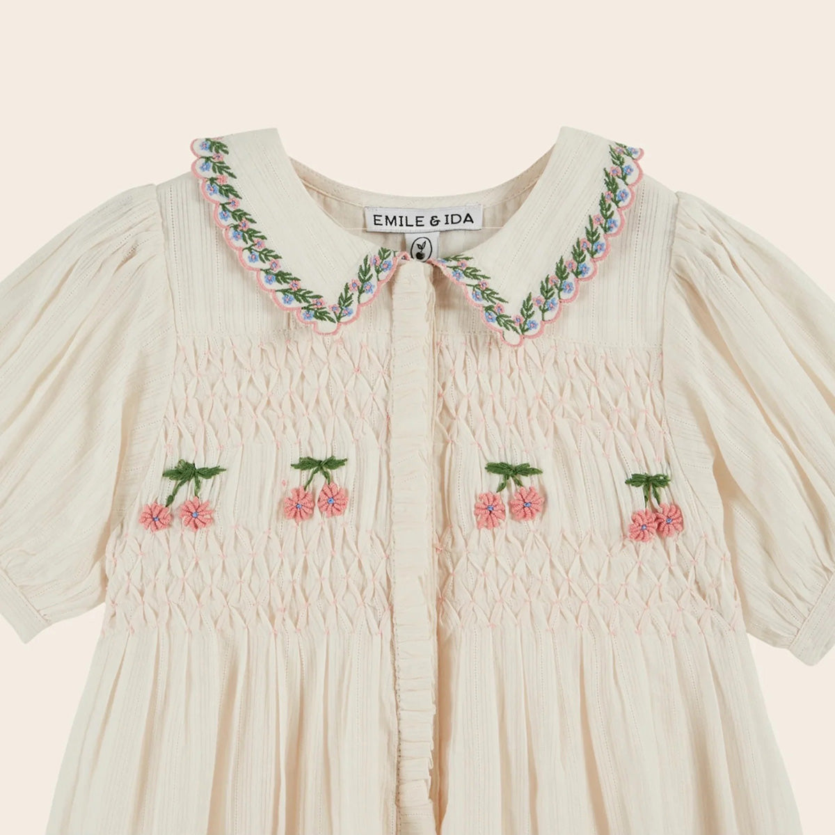 Emile Et Ida Smocked Hand Embroidered Dress