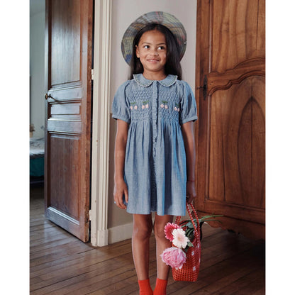 Emile Et Ida Smocked Hand Embroidered Dress