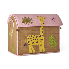 Load image into Gallery viewer, Rice Raffia Toy Storage Basket: Wildlife- Medium