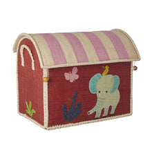 Load image into Gallery viewer, Rice Raffia Toy Storage Basket: Sweet Jungle - Small