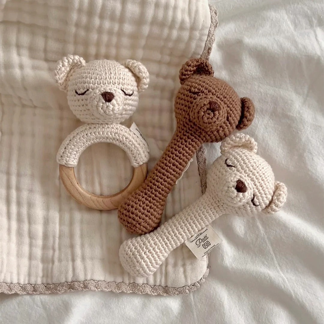 Patti Oslo Bo The Bear Rattle With Bell for babies
