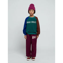 Load image into Gallery viewer, Bobo Choses Colour Block Sweatshirt in green, blue and brown for toddlers, kids/childlren