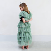 Load image into Gallery viewer, Mimi &amp; Lula Christmas Tree Cape with Layers of super soft green tulle scattered with multicoloured metallic stars