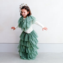 Load image into Gallery viewer, Mimi &amp; Lula Christmas Tree Cape with Layers of super soft green tulle scattered with multicoloured metallic stars