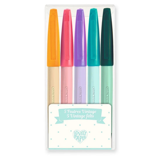 Djeco 5 Vintage Felt-Tip Pens 