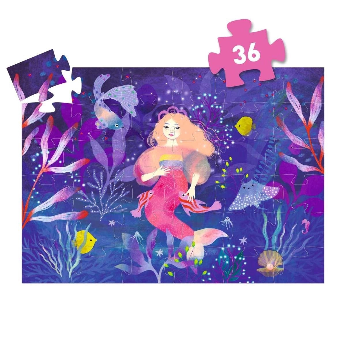 Djeco Silhouette Puzzles - Ella The Mermaid