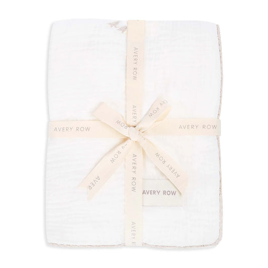 Avery Row Embroidered Muslin Blanket