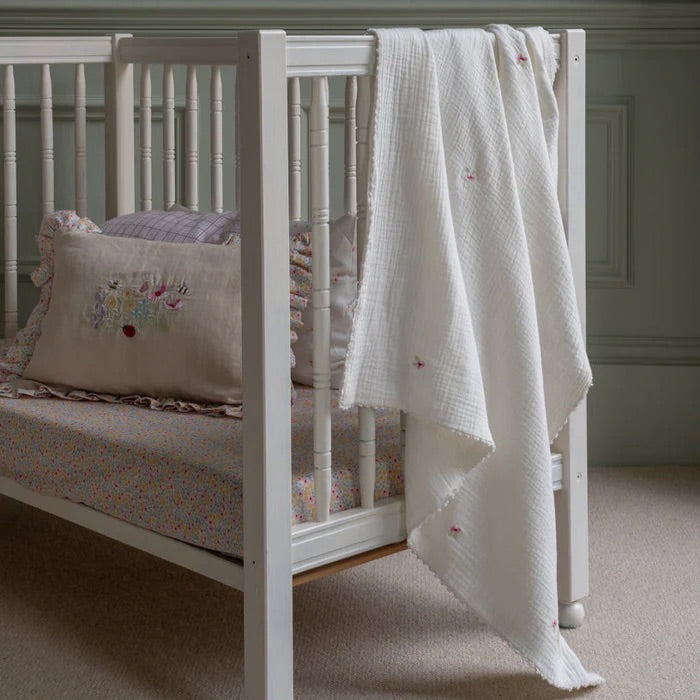 Avery Row Embroidered Muslin Blanket