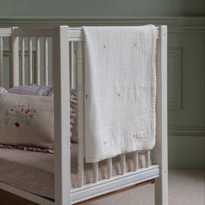 Avery Row Embroidered Muslin Blanket