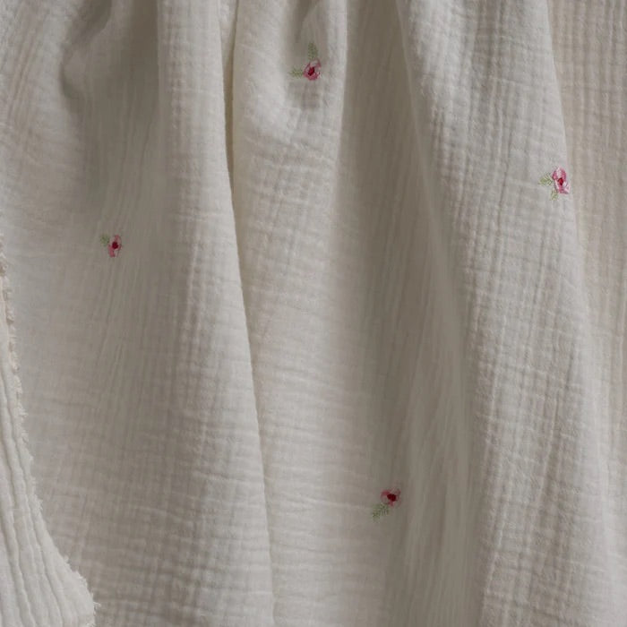 Avery Row Embroidered Muslin Blanket