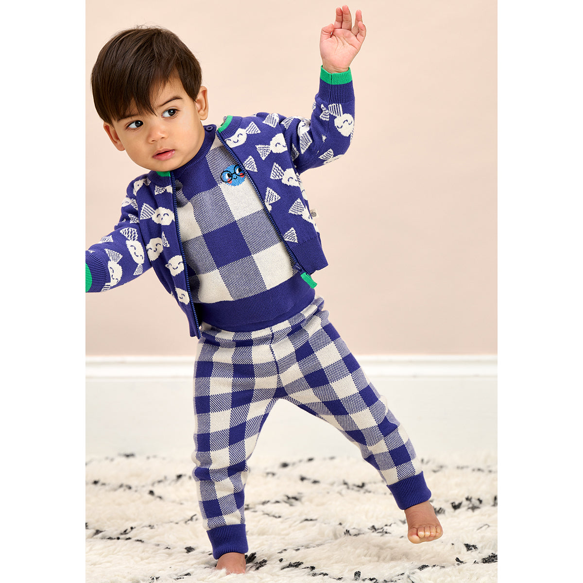 The Bonnie Mob Marbles Check Knit Trousers for winter