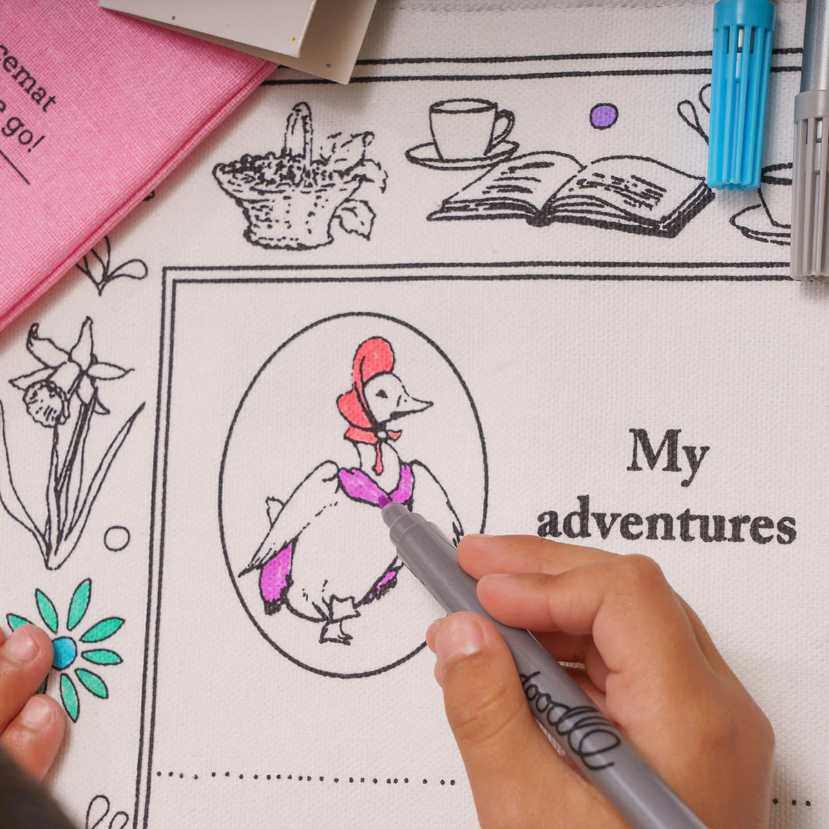 Eat Sleep Doodle Placemat - Jemima Puddle-Duck colouring