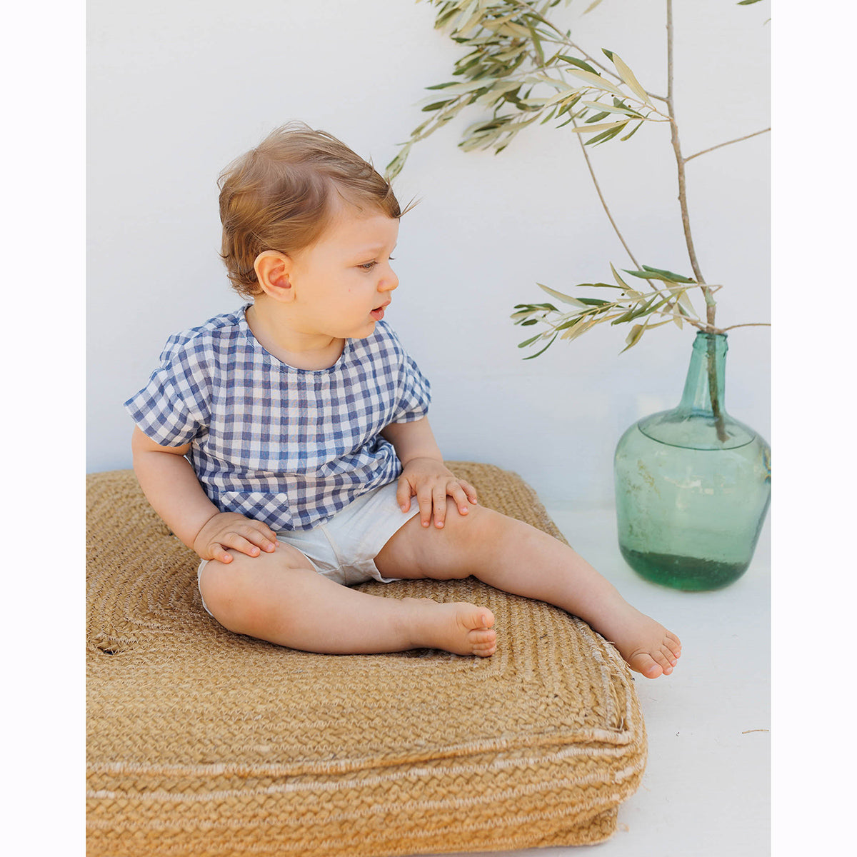 Búho Gingham Shirt with back buttons