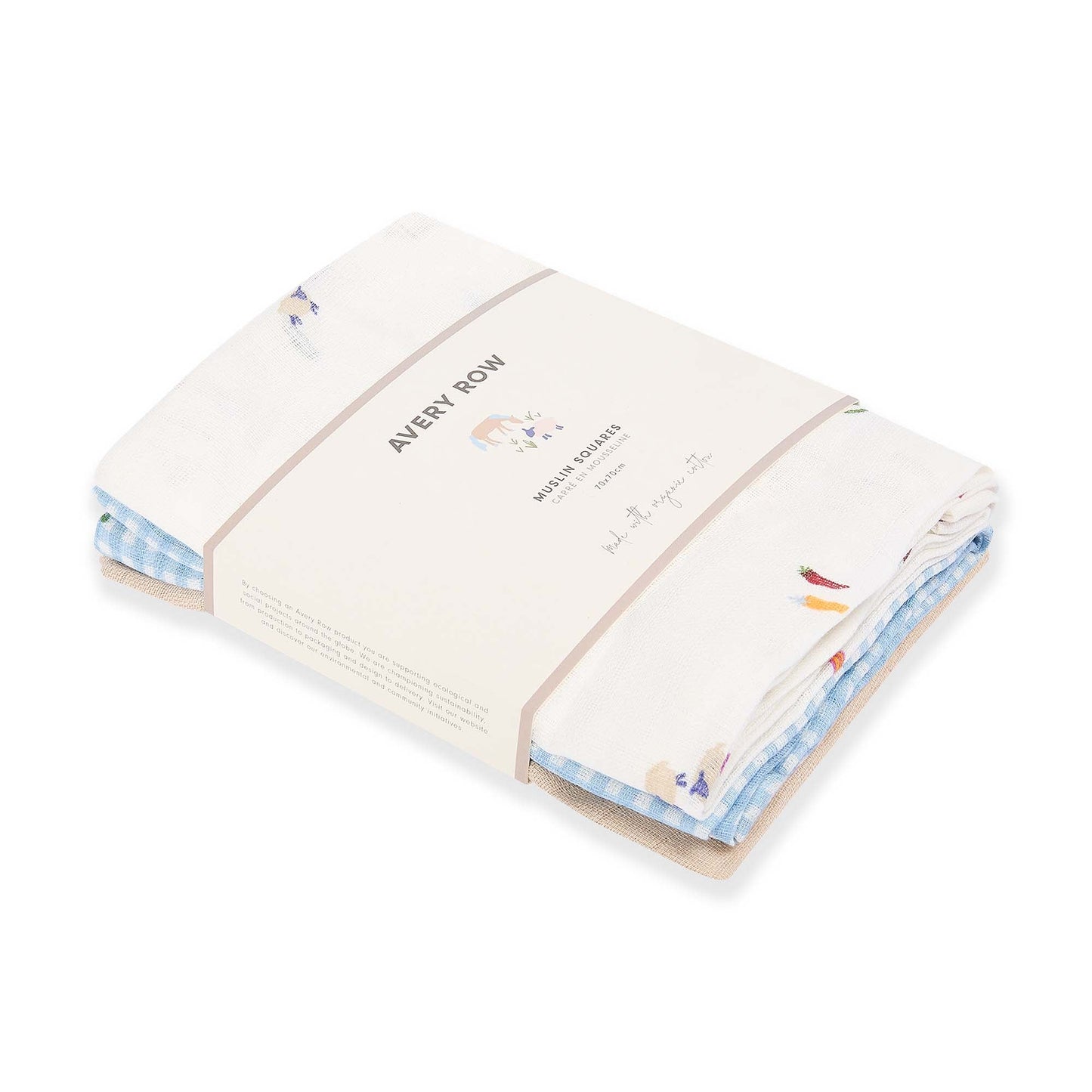 Avery Row Organic Baby Muslin Square Set