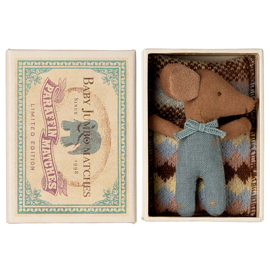 Maileg Sleepy/Wakey Baby Mouse in Matchbox