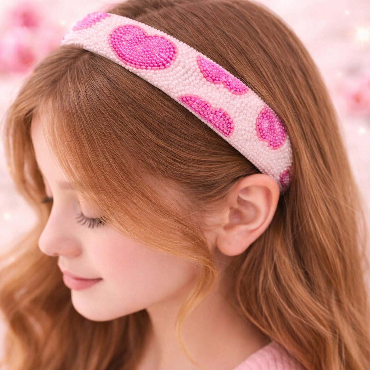 Malibu Sugar Beaded Heart Headband