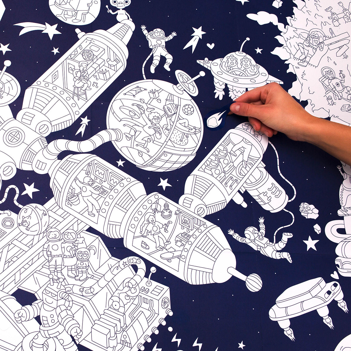 OMY Giant Poster & Stickers - Space Station for play dates