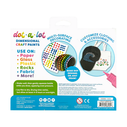 OOLY Dot-A-Lot: Dimensional Craft Paint- Bright (Set of 8)