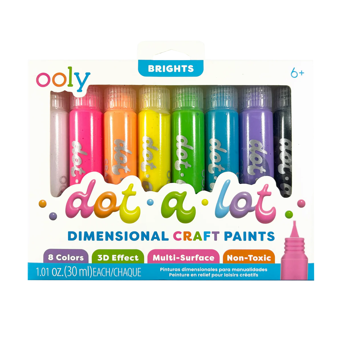 OOLY Dot-A-Lot: Dimensional Craft Paint- Bright (Set of 8)