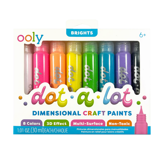 OOLY Dot-A-Lot: Dimensional Craft Paint- Bright (Set of 8)