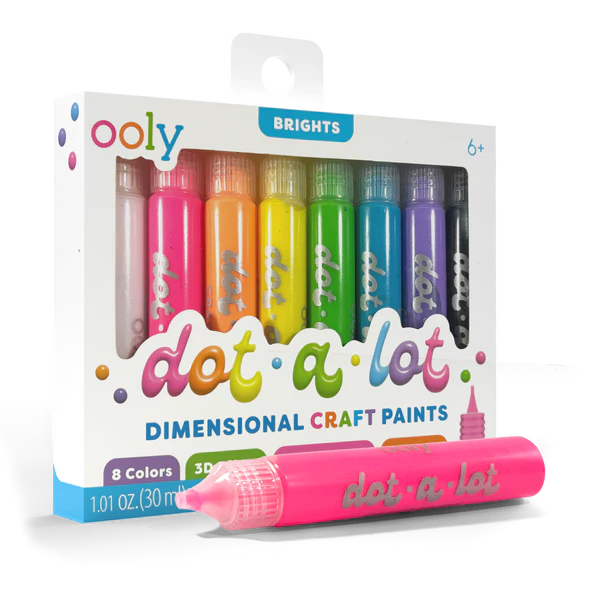 OOLY Dot-A-Lot: Dimensional Craft Paint- Bright (Set of 8)