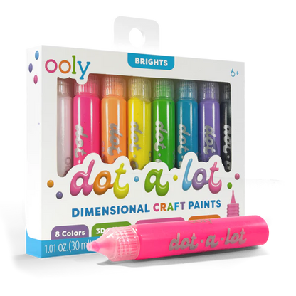 OOLY Dot-A-Lot: Dimensional Craft Paint- Bright (Set of 8)