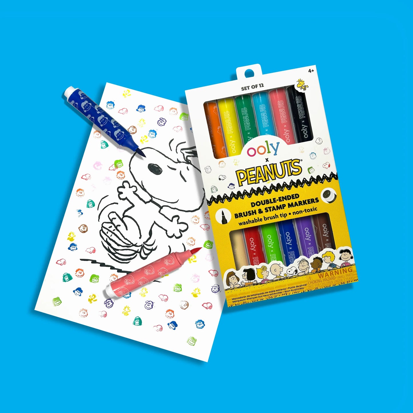 OOLY x Peanuts Double-Ended Brush & Stamp Markers