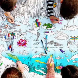 Eat Sleep Doodle Tablecloth - Pond Life for kids/children