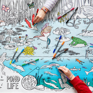 Eat Sleep Doodle Tablecloth - Pond Life for fun days